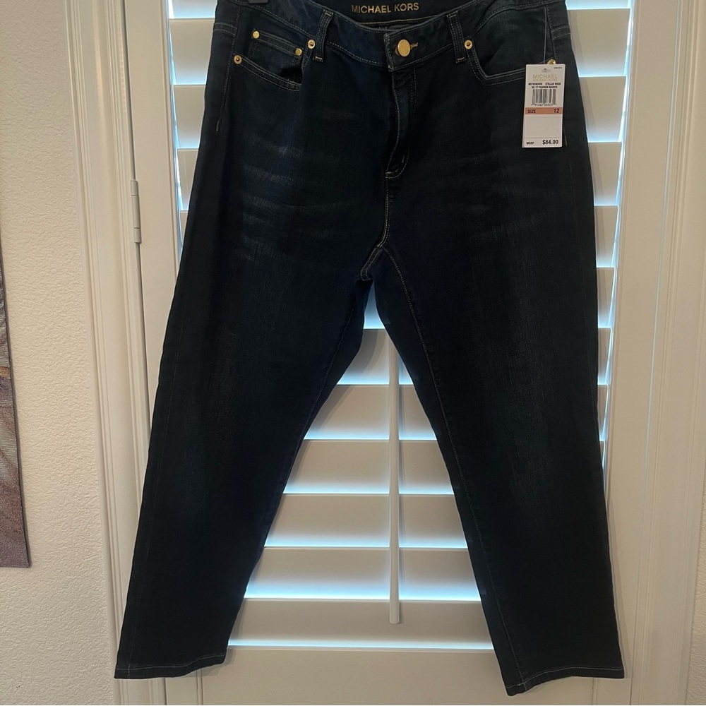 MICHAEL Michael Kors STELLAR WASH CROPPED JEANS Sz 12